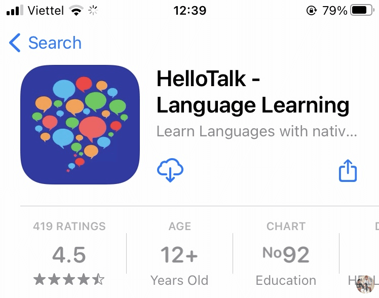 App Hello Talk trên App Story