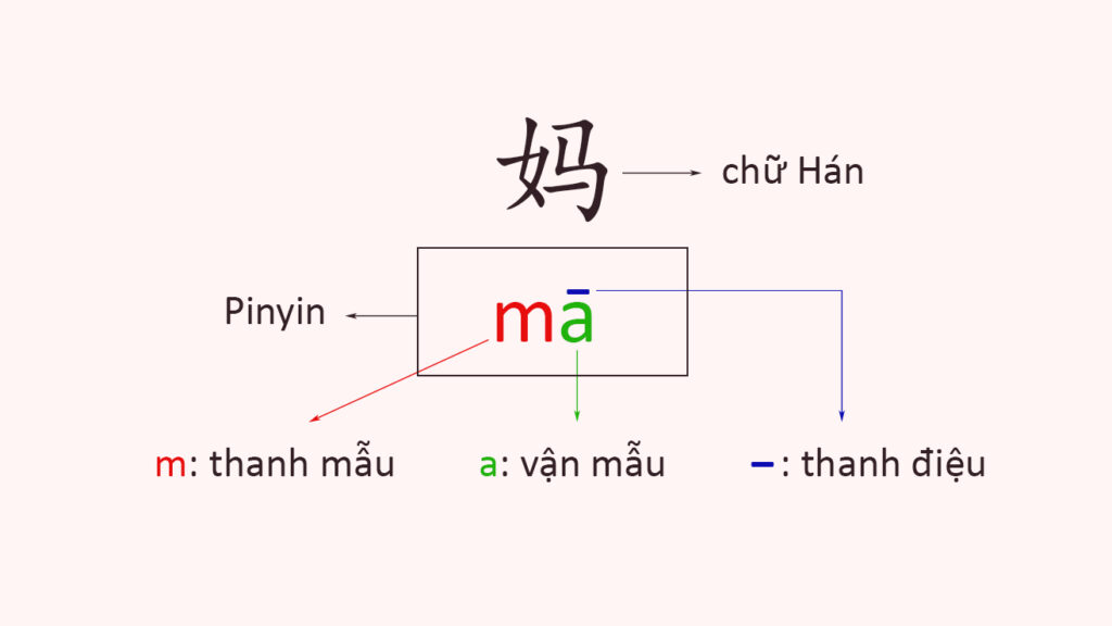 Sơ đồ cấu tạo các bộ phận trong phiên âm Tiếng Trung