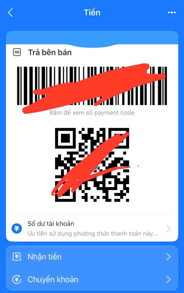 Thanh toán qua Alipay bằng cách để người bán quét mã QR của bạn
