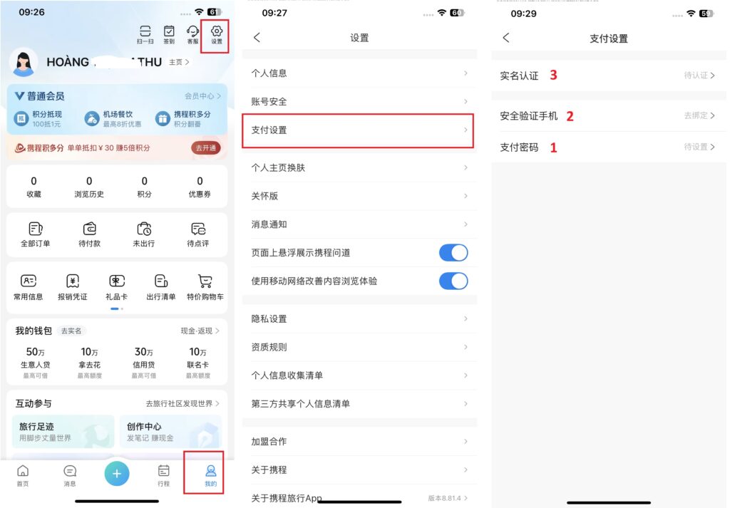 Thêm phương thức thanh toán trên Ctrip