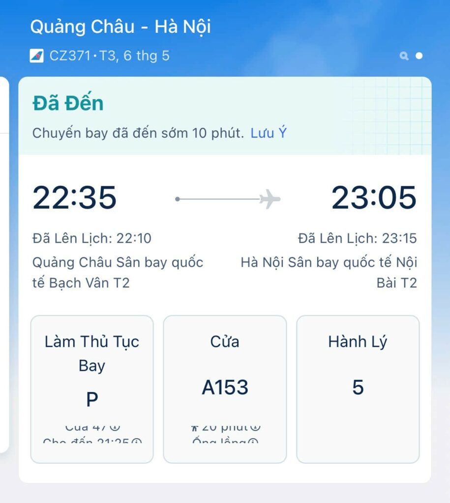Theo dõi thông tin chuyến bay
