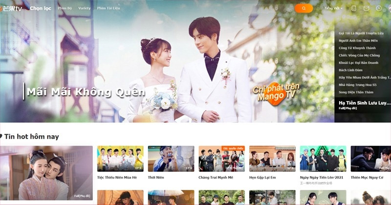 Nền tảng xem phim Trung Quốc MangoTV