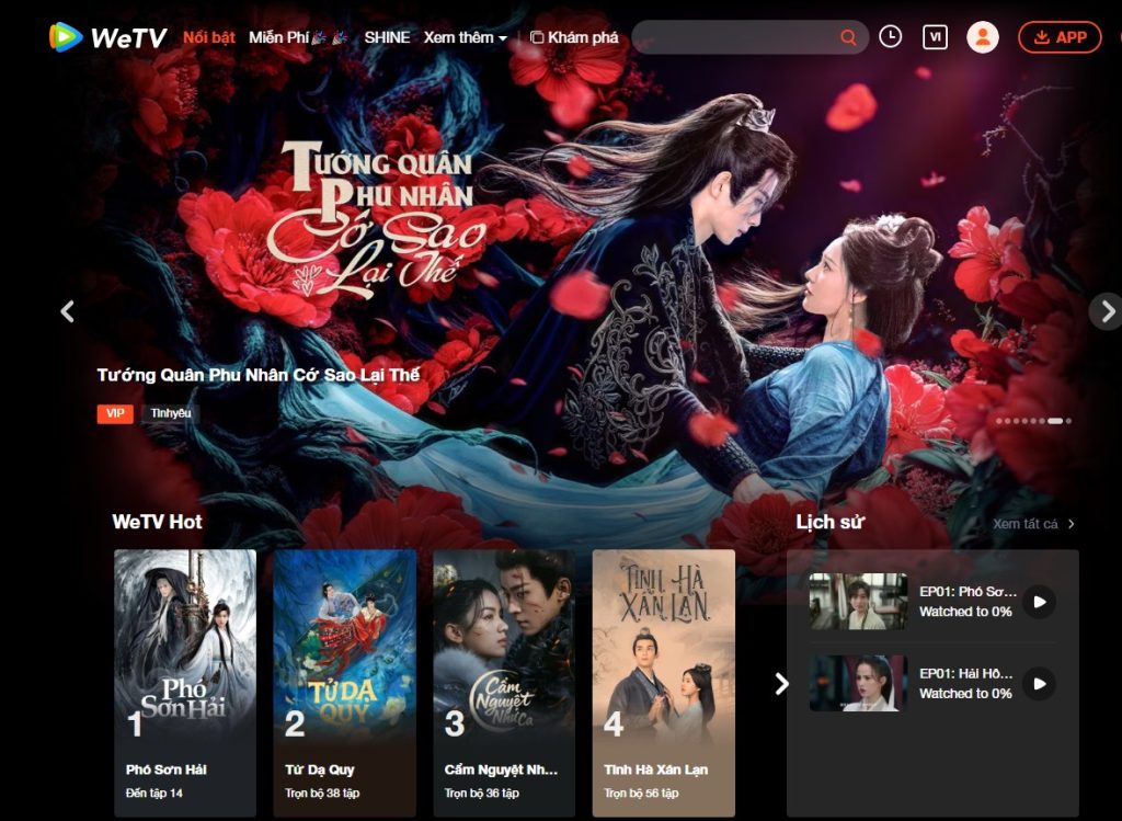Nền tảng xem phim Trung Quốc WeTV