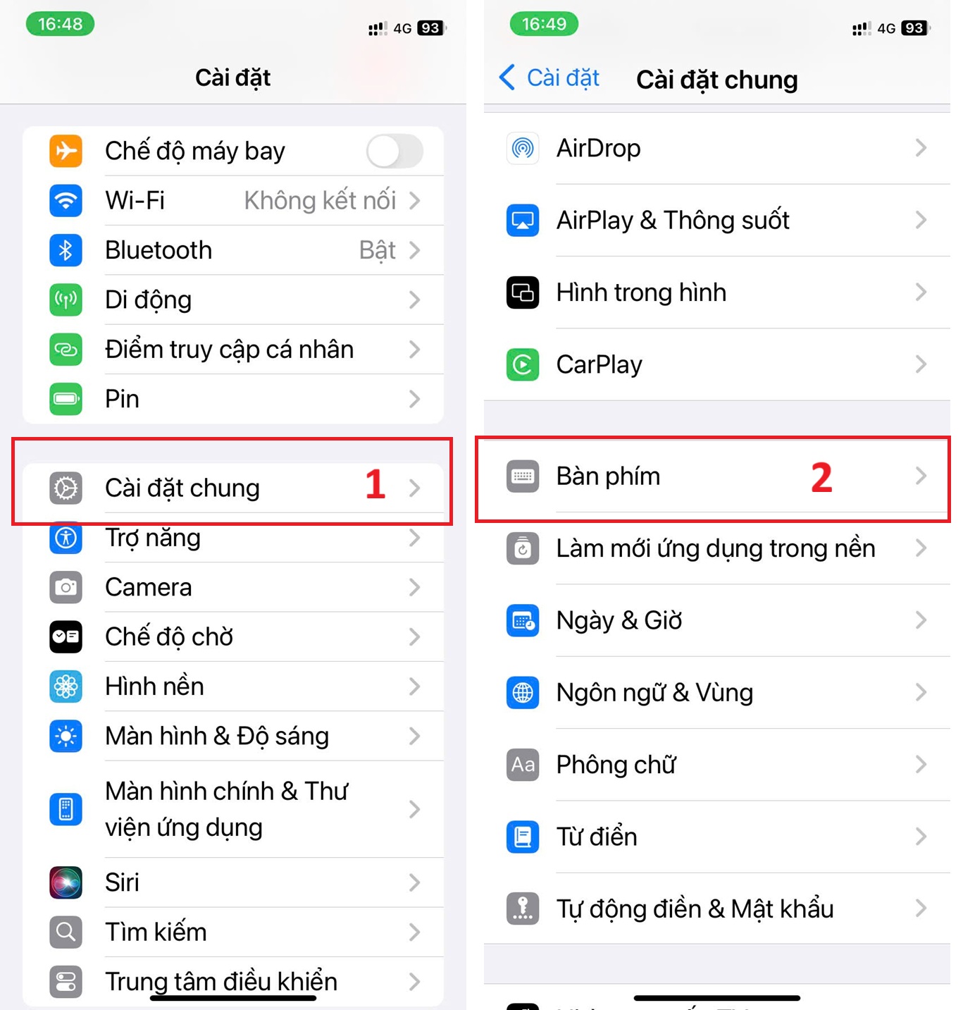 Cài bộ gõ Tiếng Trung trên hệ điều hành iOS (iPhone, iPad)- Bước 1