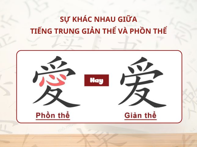 Sự khác nhau giữa Tiếng Trung giản thể và phồn thể